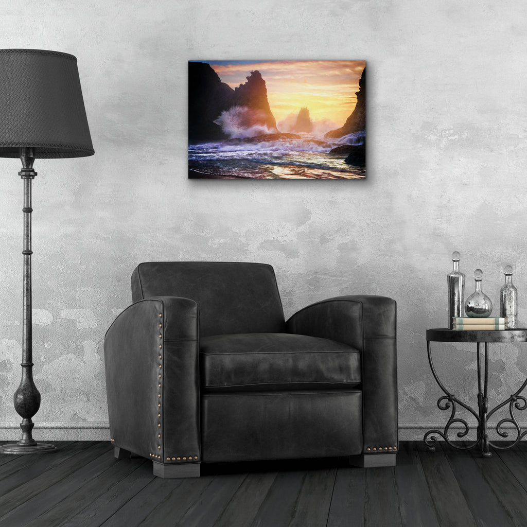 Epic Art 'Bandon Fury Oil Painting' by Rick Berk, Acrylic Glass Wall Art,24x16