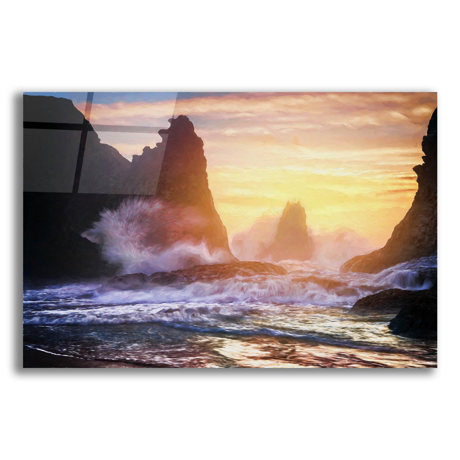 Epic Art 'Bandon Fury Oil Painting' by Rick Berk, Acrylic Glass Wall Art,24x16