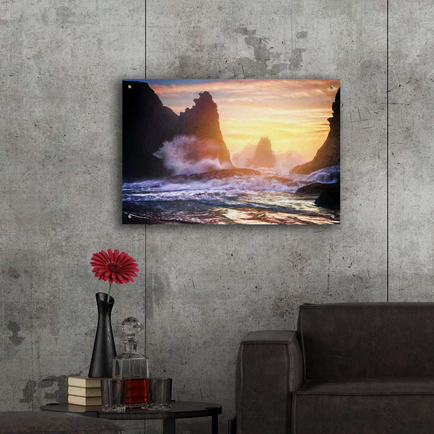 Epic Art 'Bandon Fury Oil Painting' by Rick Berk, Acrylic Glass Wall Art,36x24