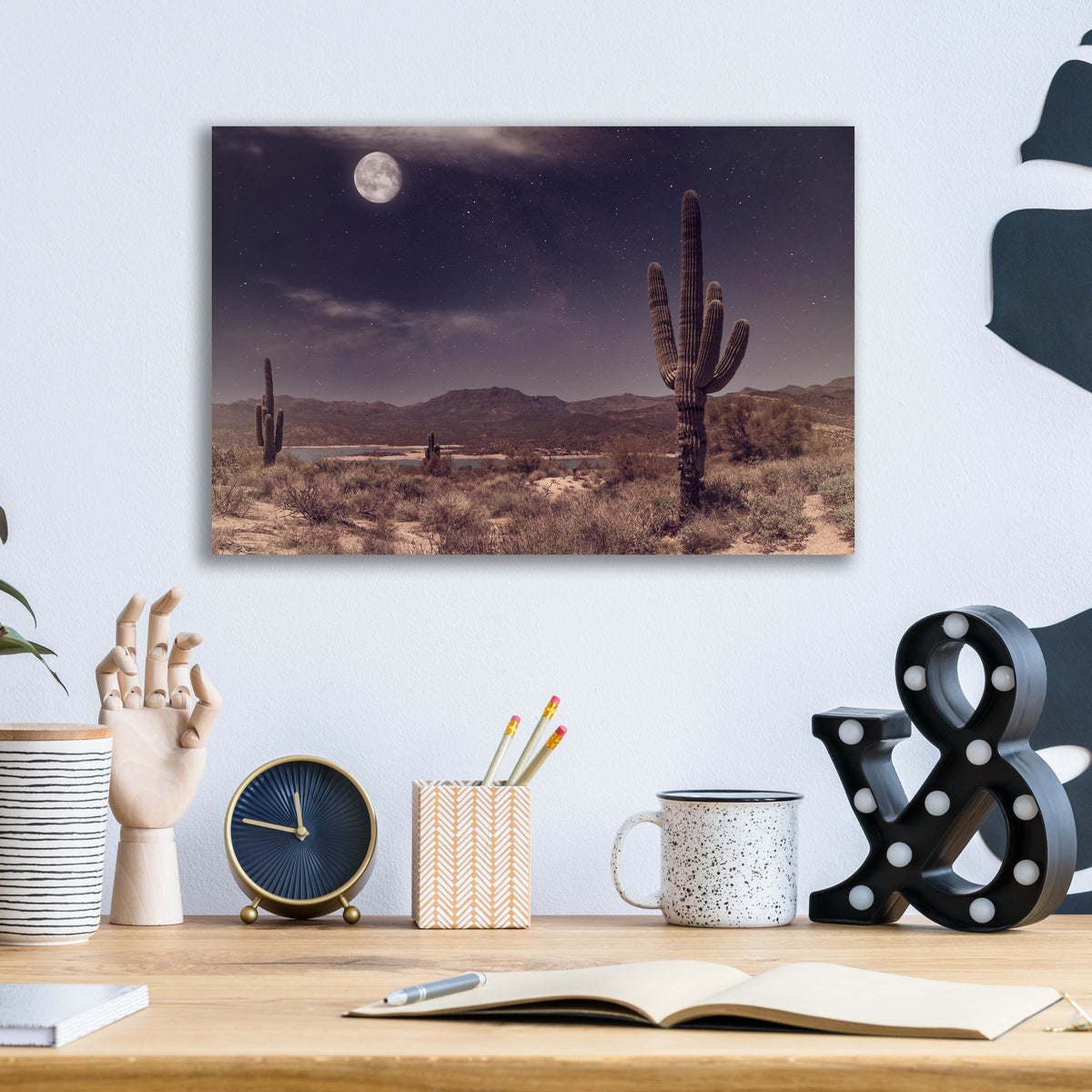 Epic Art 'Desert Moon' by Rick Berk, Acrylic Glass Wall Art,16x12