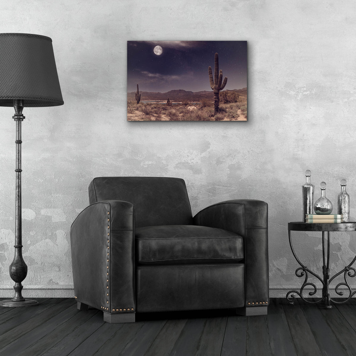 Epic Art 'Desert Moon' by Rick Berk, Acrylic Glass Wall Art,24x16