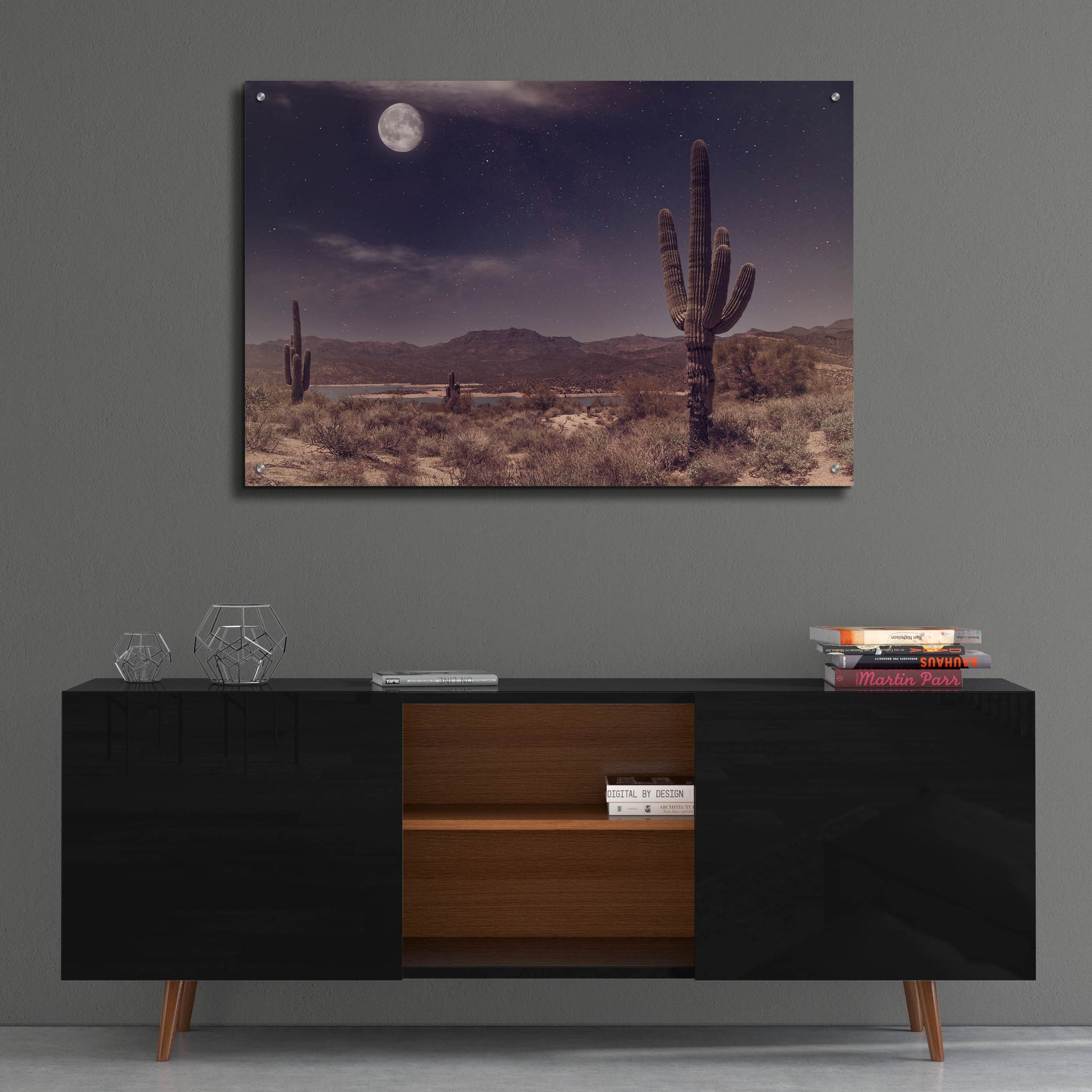 Epic Art 'Desert Moon' by Rick Berk, Acrylic Glass Wall Art,36x24