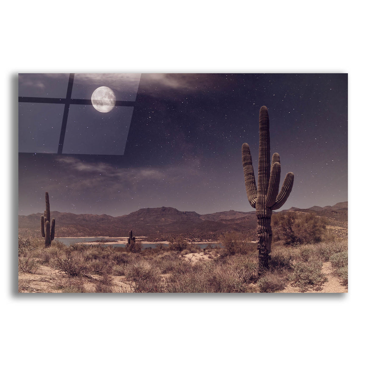 Epic Art 'Desert Moon' by Rick Berk, Acrylic Glass Wall Art