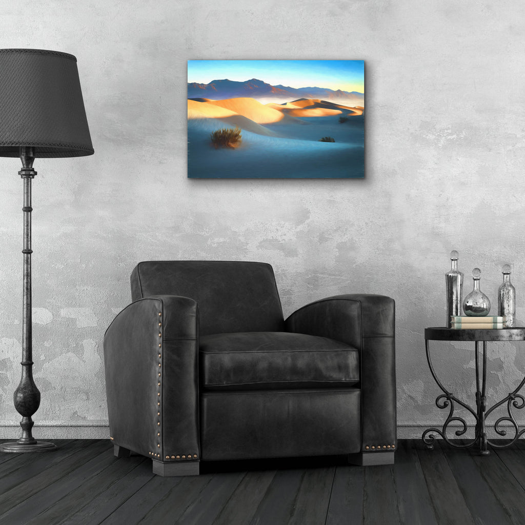 Epic Art 'Mesquite Dunes Oil Painting' by Rick Berk, Acrylic Glass Wall Art,24x16