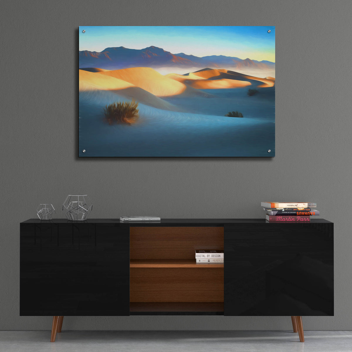 Epic Art 'Mesquite Dunes Oil Painting' by Rick Berk, Acrylic Glass Wall Art,36x24