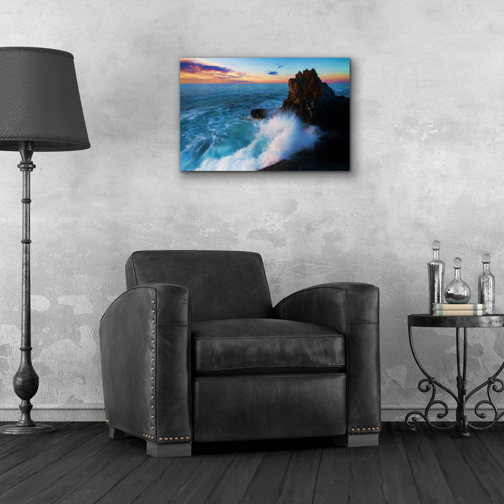 Epic Art 'Against The Tide Oil Painting' by Rick Berk, Acrylic Glass Wall Art,24x16
