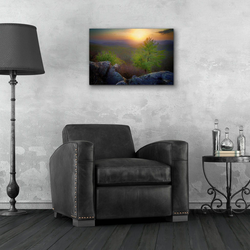 Epic Art 'The Valley Beyond Oil Painting' by Rick Berk, Acrylic Glass Wall Art,24x16