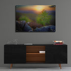 Epic Art 'The Valley Beyond Oil Painting' by Rick Berk, Acrylic Glass Wall Art,36x24