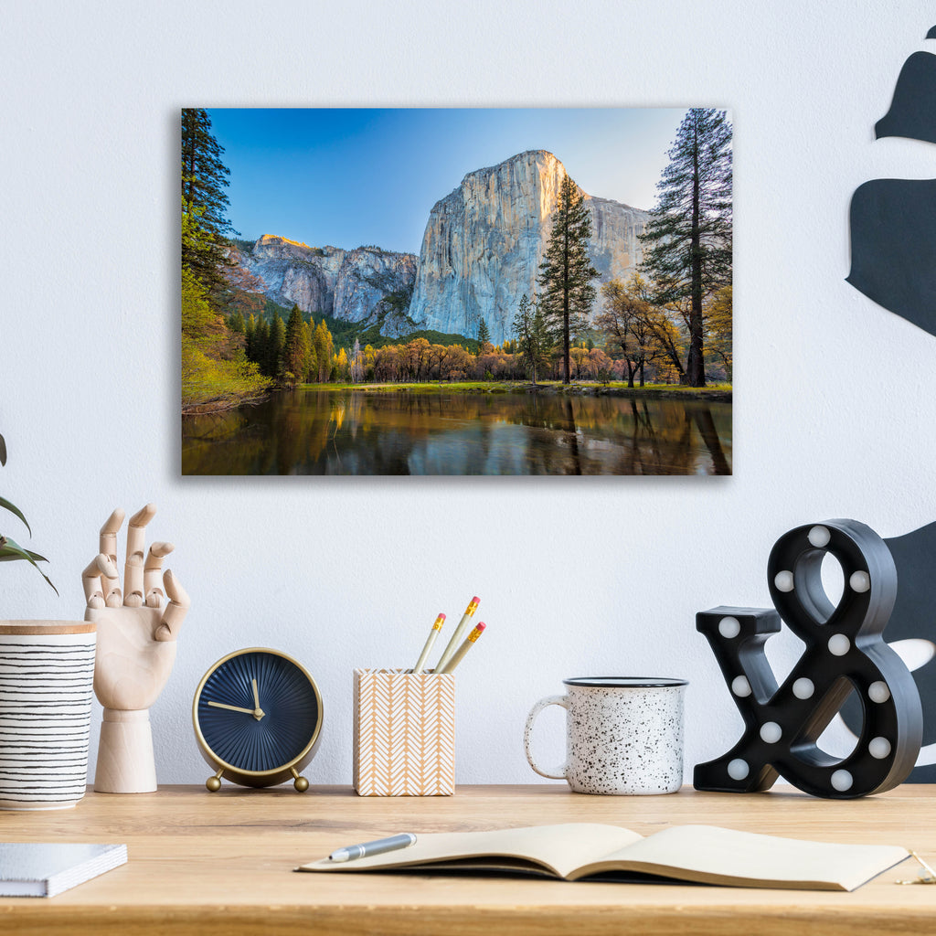 Epic Art 'El Capitan Sunrise' by Rick Berk, Acrylic Glass Wall Art,16x12
