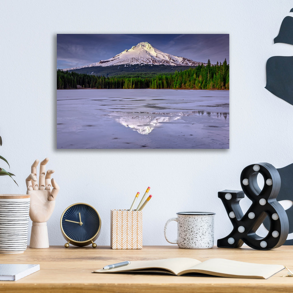Epic Art 'Mount Hood Reflections' by Rick Berk, Acrylic Glass Wall Art,16x12