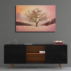 Epic Art 'Winter Evening at Cloudland Farmred' by Rick Berk, Acrylic Glass Wall Art,36x24