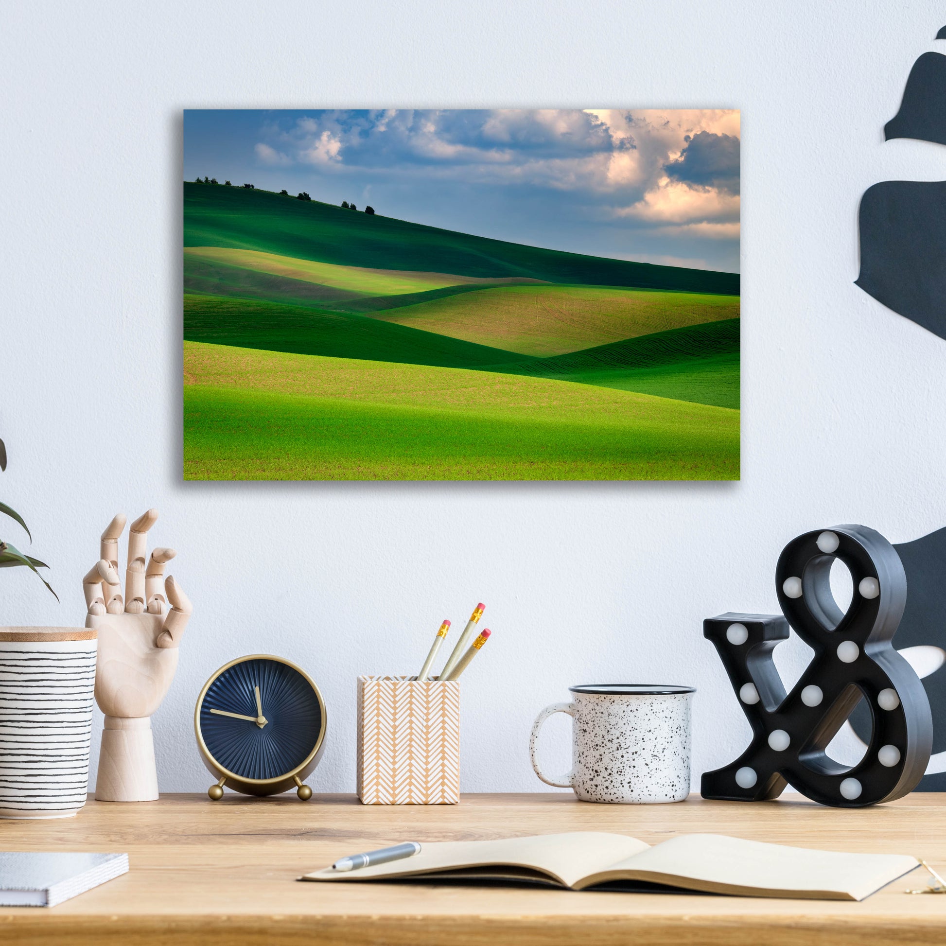 Epic Art 'The Palouse in Light and Shadow' by Rick Berk, Acrylic Glass Wall Art,16x12