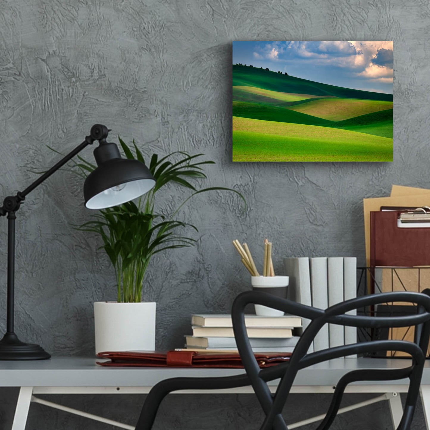 Epic Art 'The Palouse in Light and Shadow' by Rick Berk, Acrylic Glass Wall Art,16x12