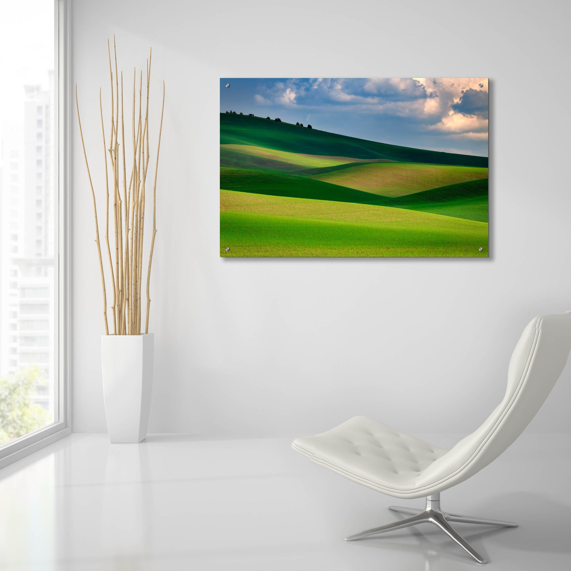 Epic Art 'The Palouse in Light and Shadow' by Rick Berk, Acrylic Glass Wall Art,36x24