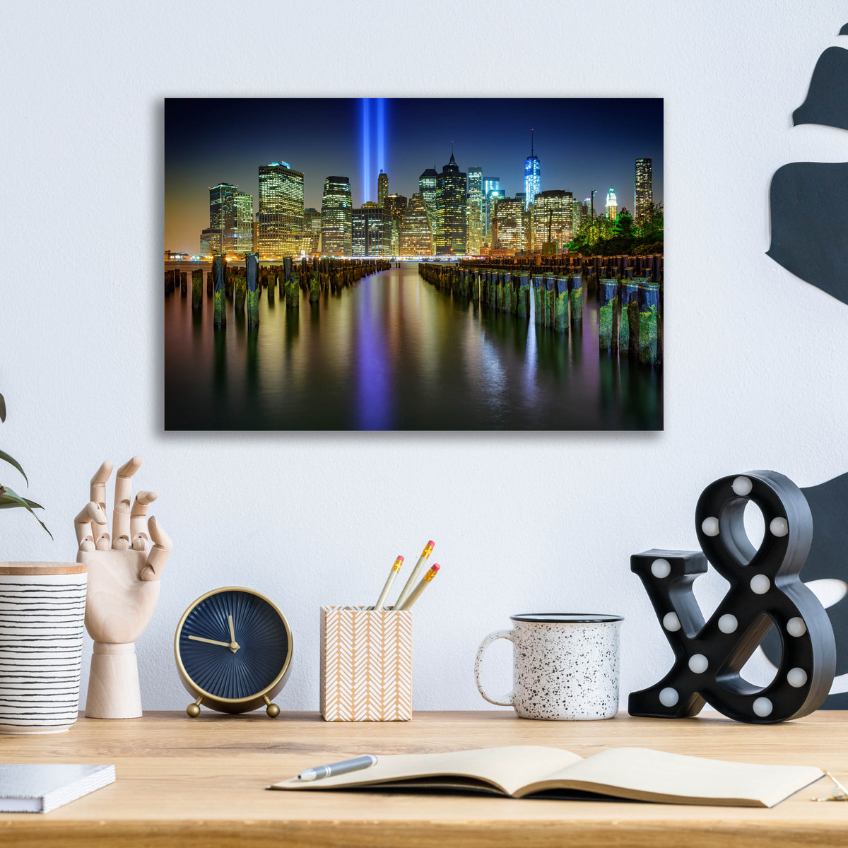 Epic Art 'NYC Tribute Lights' by Rick Berk, Acrylic Glass Wall Art,16x12