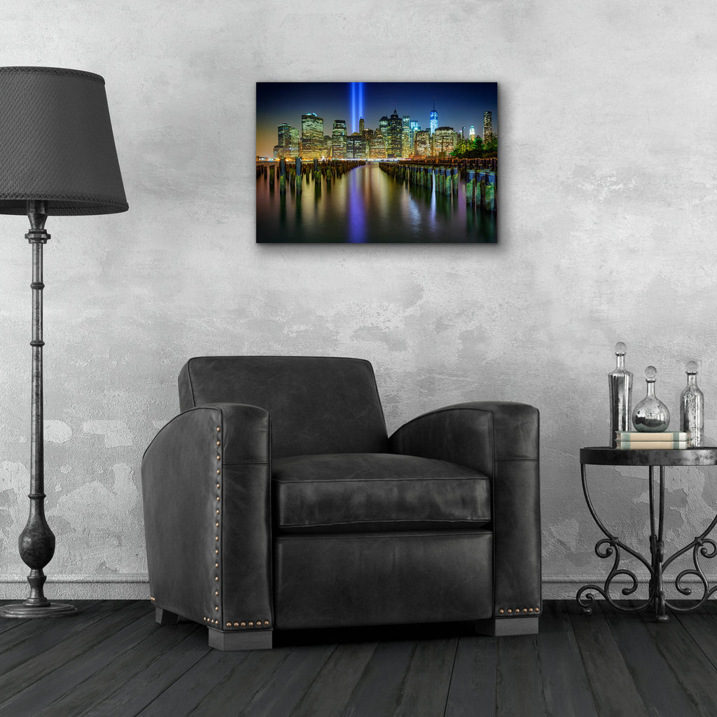 Epic Art 'NYC Tribute Lights' by Rick Berk, Acrylic Glass Wall Art,24x16