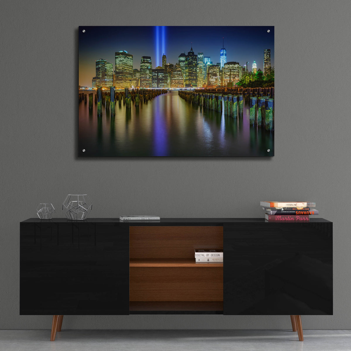 Epic Art 'NYC Tribute Lights' by Rick Berk, Acrylic Glass Wall Art,36x24