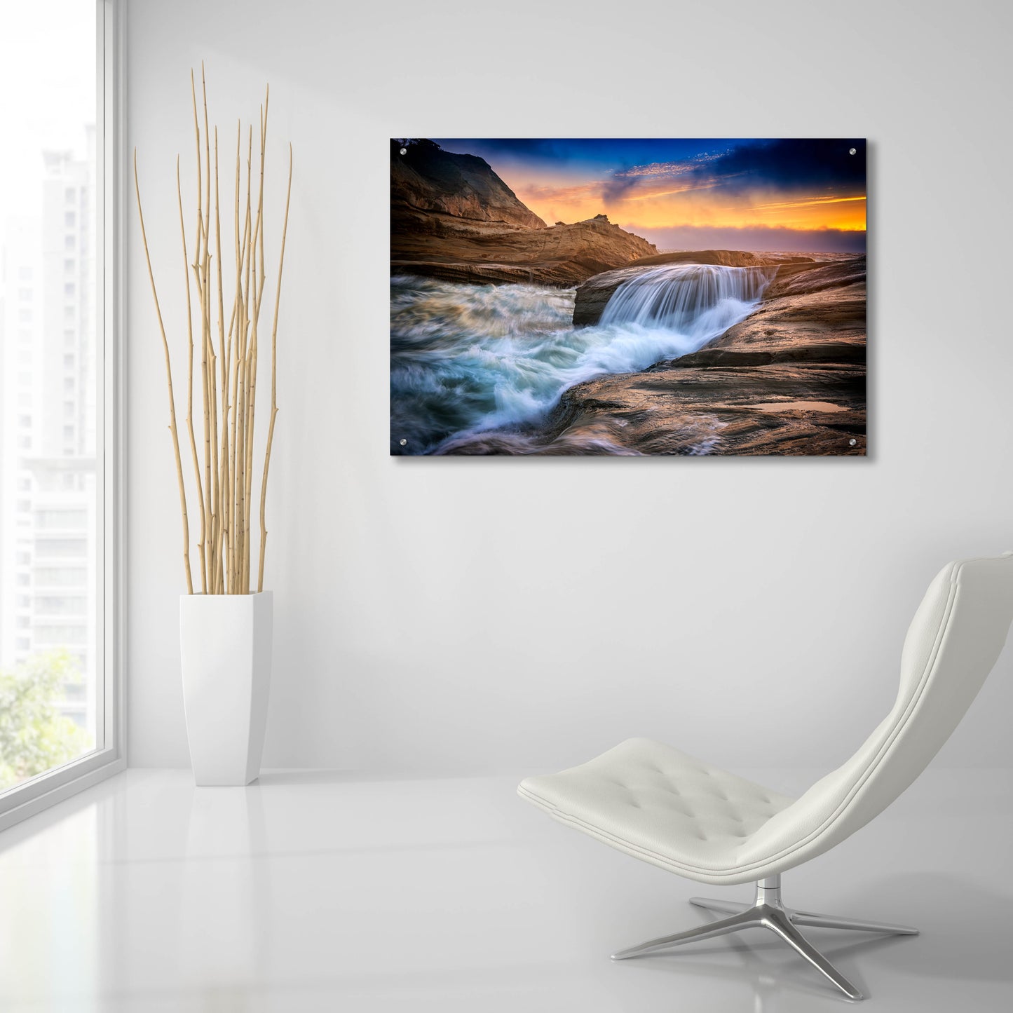 Epic Art 'Cape Kiwanda Tides' by Rick Berk, Acrylic Glass Wall Art,36x24