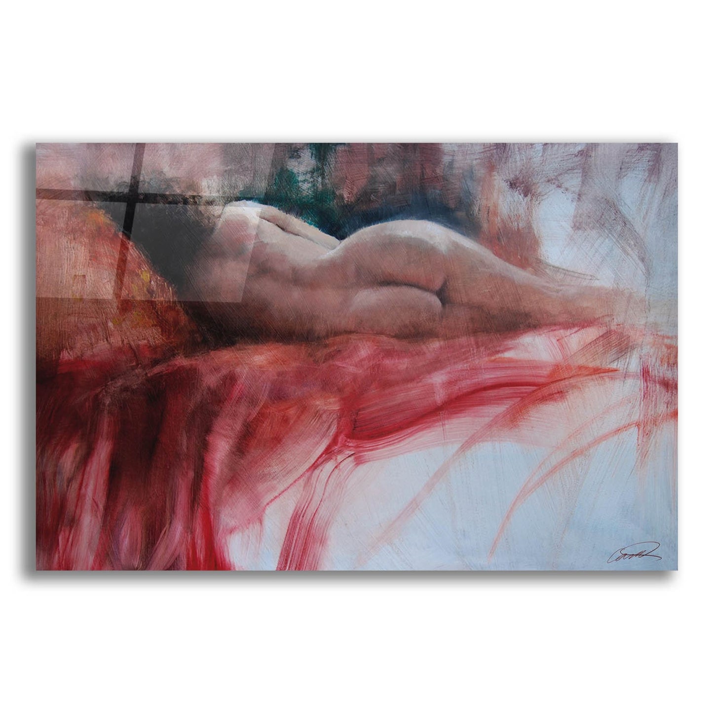 Epic Art 'Scarlet Sheet Nude' by Robert Campbell, Acrylic Glass Wall Art