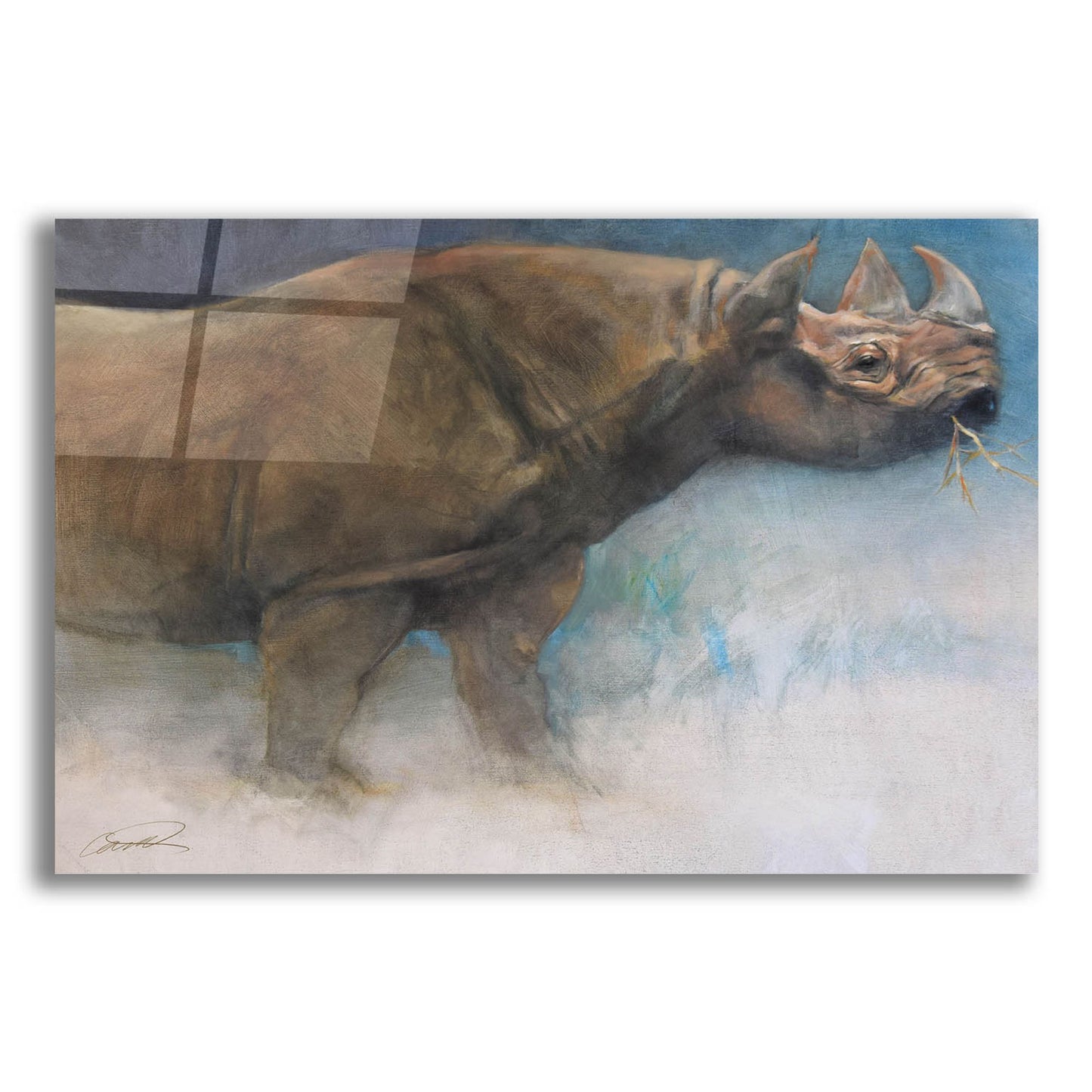 Epic Art 'The Guardian Rhino' by Robert Campbell, Acrylic Glass Wall Art