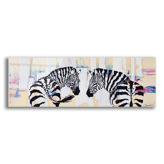 Epic Art 'Zebra Gates' by Robert Campbell, Acrylic Glass Wall Art