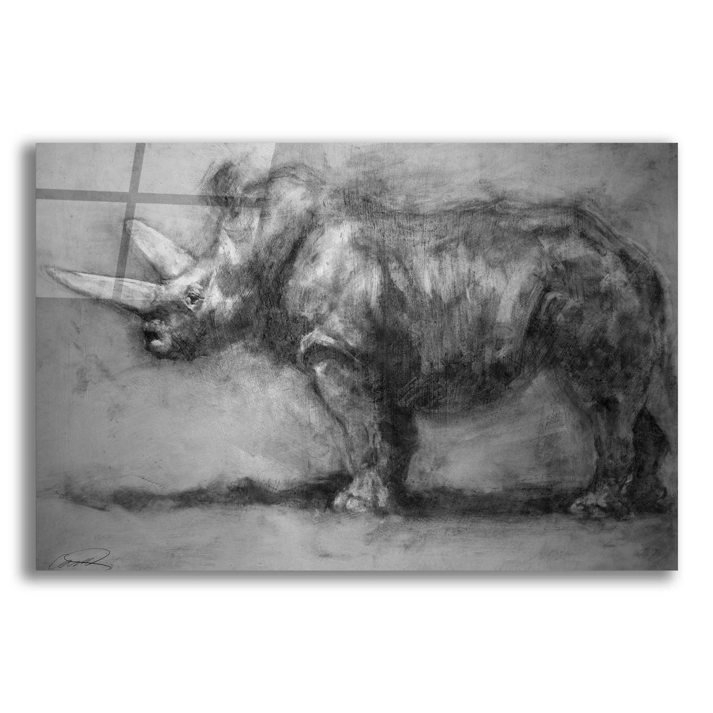 Epic Art 'Security Guard Rhino' by Robert Campbell, Acrylic Glass Wall Art