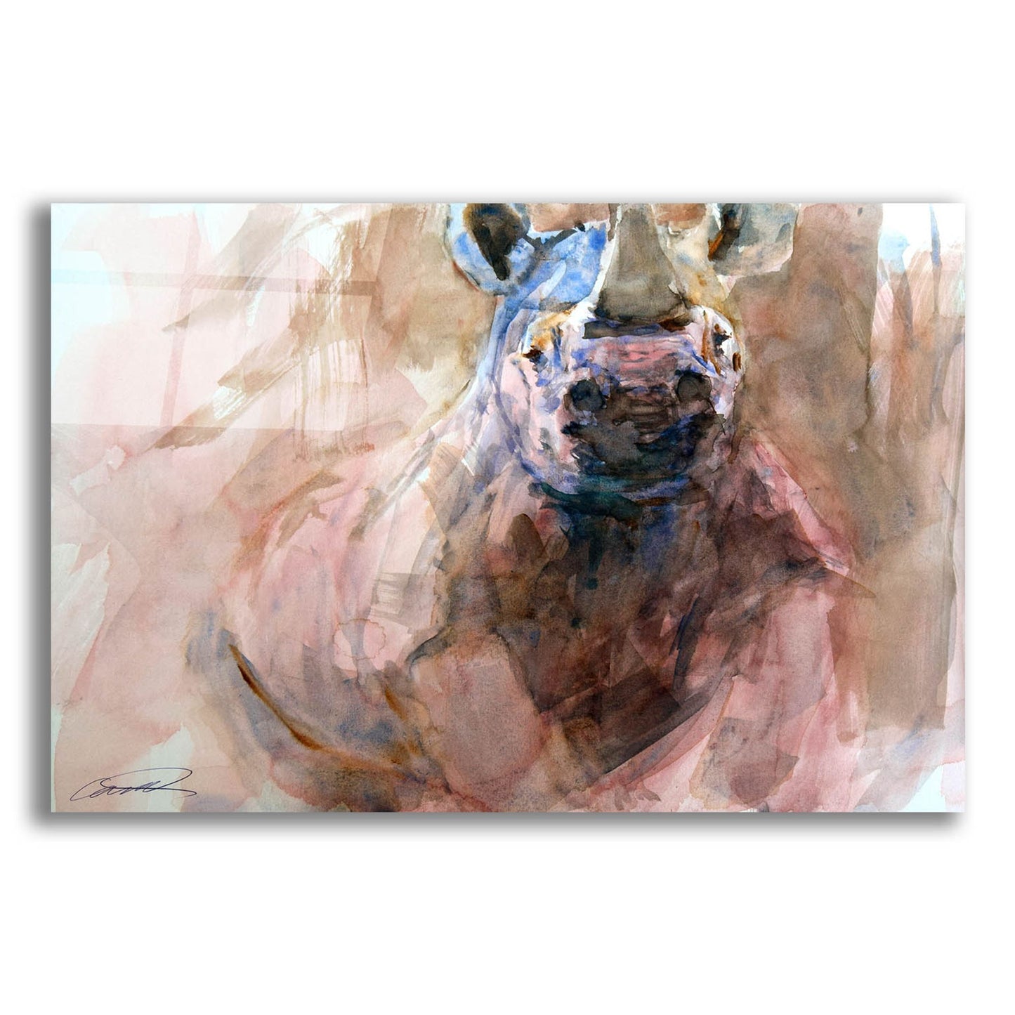 Epic Art 'Advanced Alert Rhino' by Robert Campbell, Acrylic Glass Wall Art