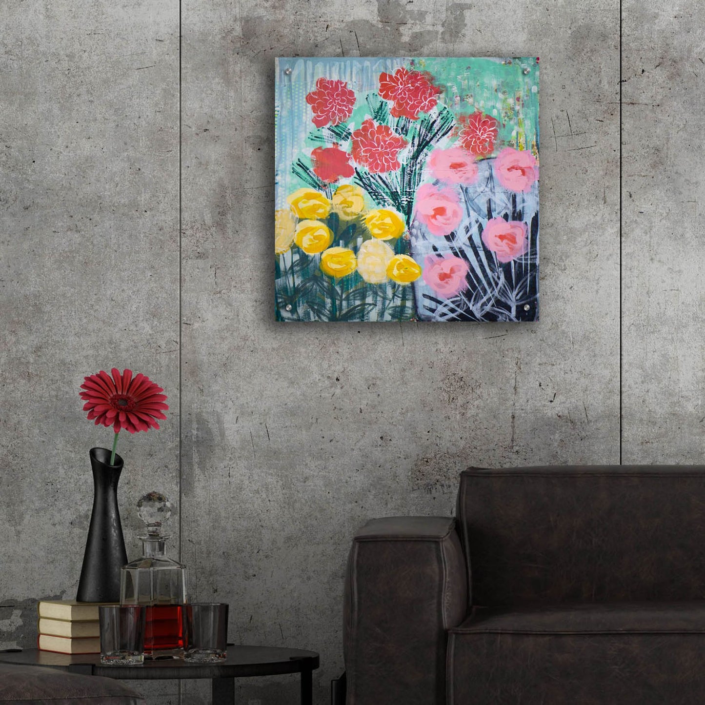 Epic Art 'Garden Delight' by Shelley Hampe, Acrylic Glass Wall Art,24x24