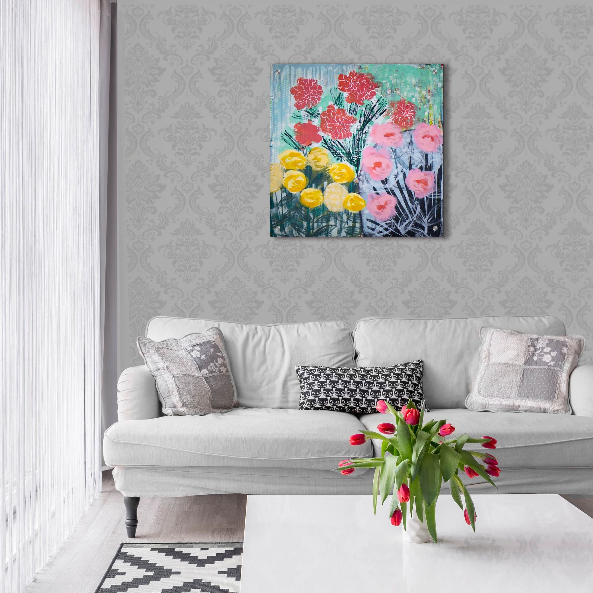 Epic Art 'Garden Delight' by Shelley Hampe, Acrylic Glass Wall Art,24x24