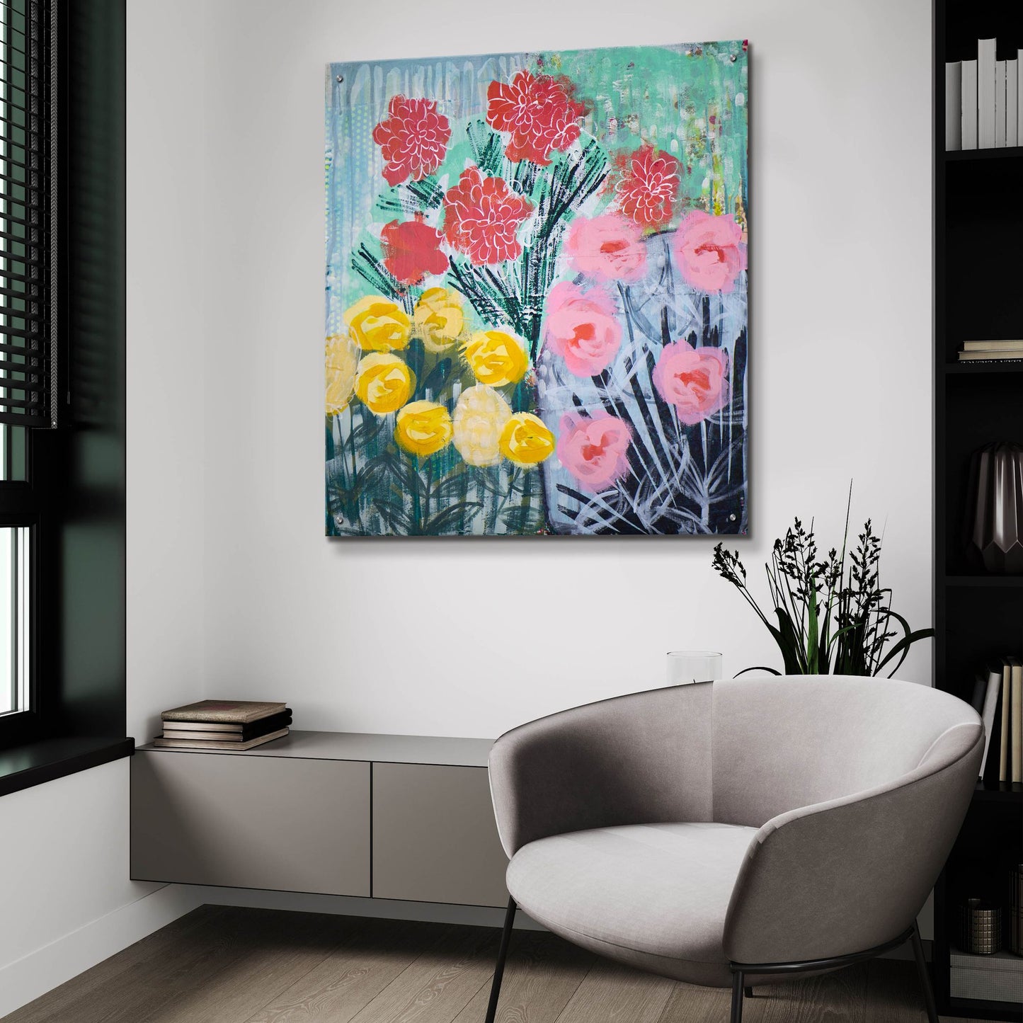 Epic Art 'Garden Delight' by Shelley Hampe, Acrylic Glass Wall Art,36x36