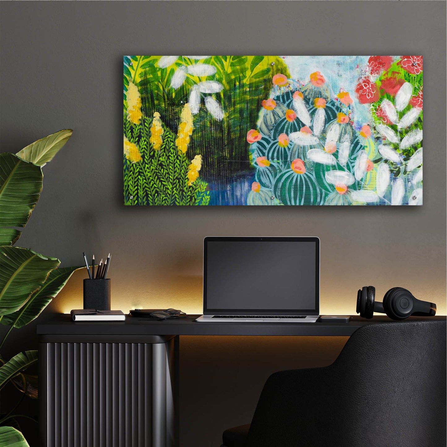 Epic Art 'Botanical Visions' by Shelley Hampe, Acrylic Glass Wall Art,48x24