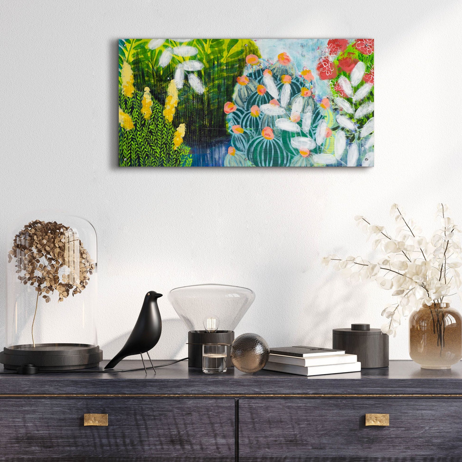 Epic Art 'Botanical Visions' by Shelley Hampe, Acrylic Glass Wall Art,48x24