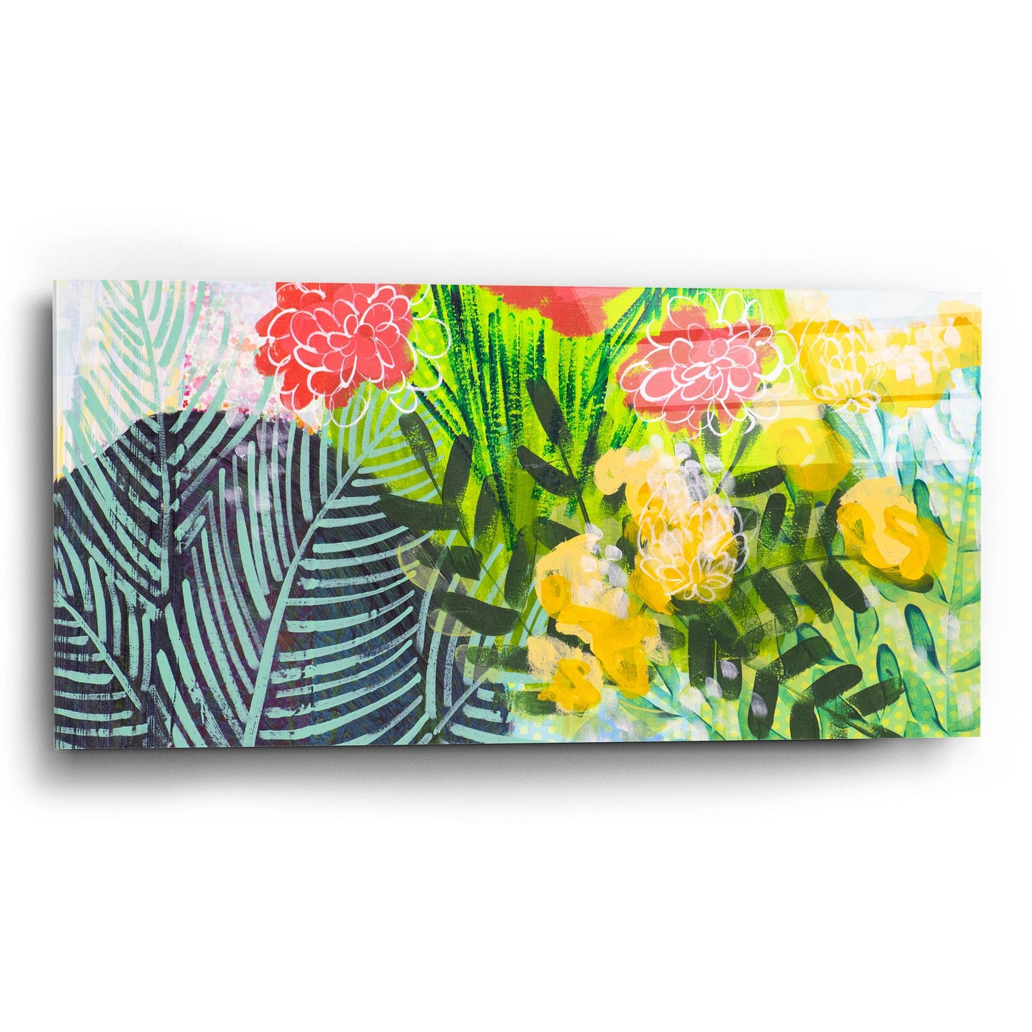 Epic Art 'Tropical Spring' by Shelley Hampe, Acrylic Glass Wall Art,24x12