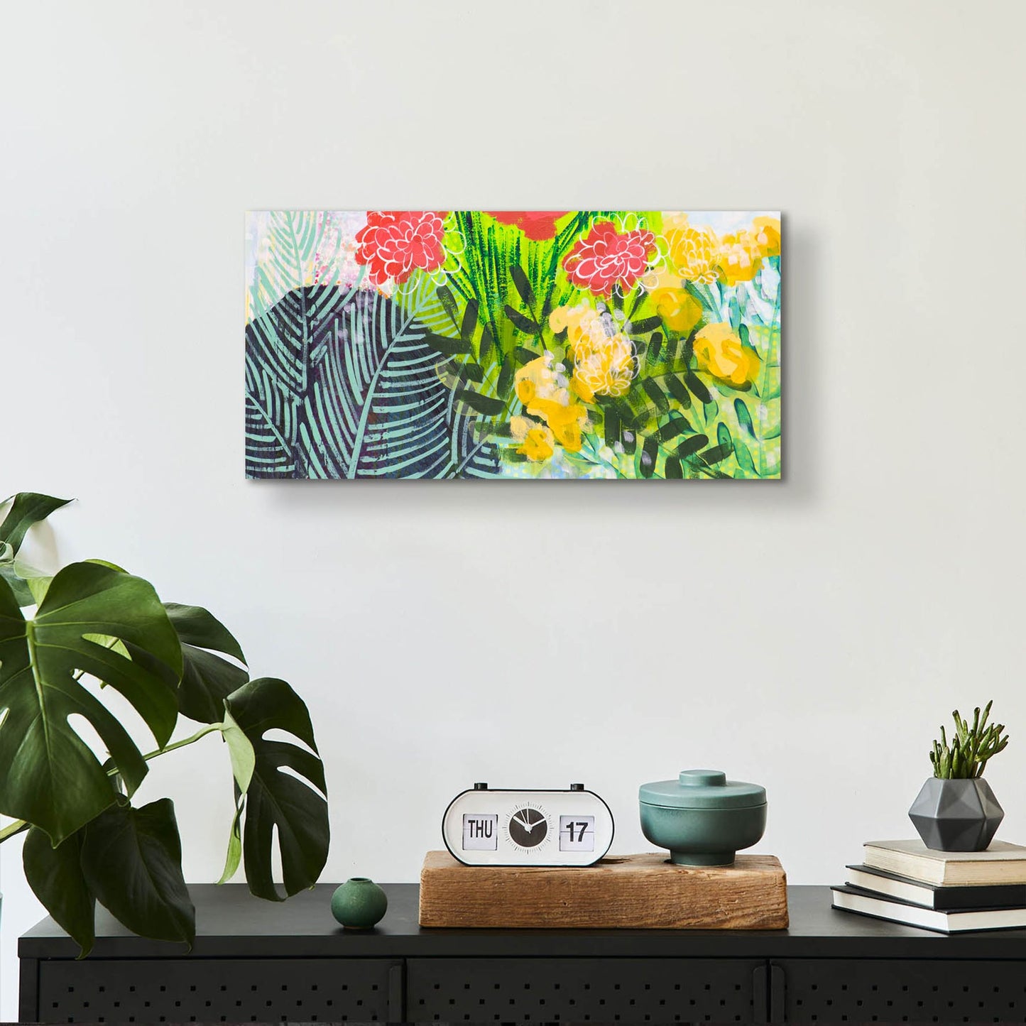 Epic Art 'Tropical Spring' by Shelley Hampe, Acrylic Glass Wall Art,24x12