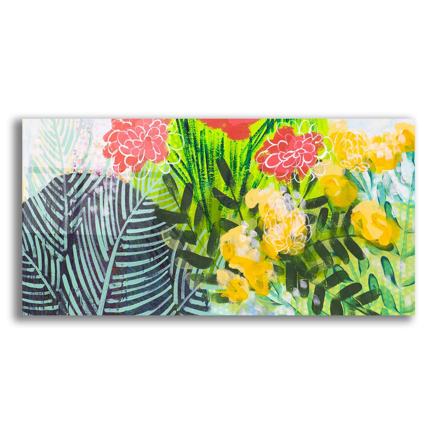 Epic Art 'Tropical Spring' by Shelley Hampe, Acrylic Glass Wall Art,24x12