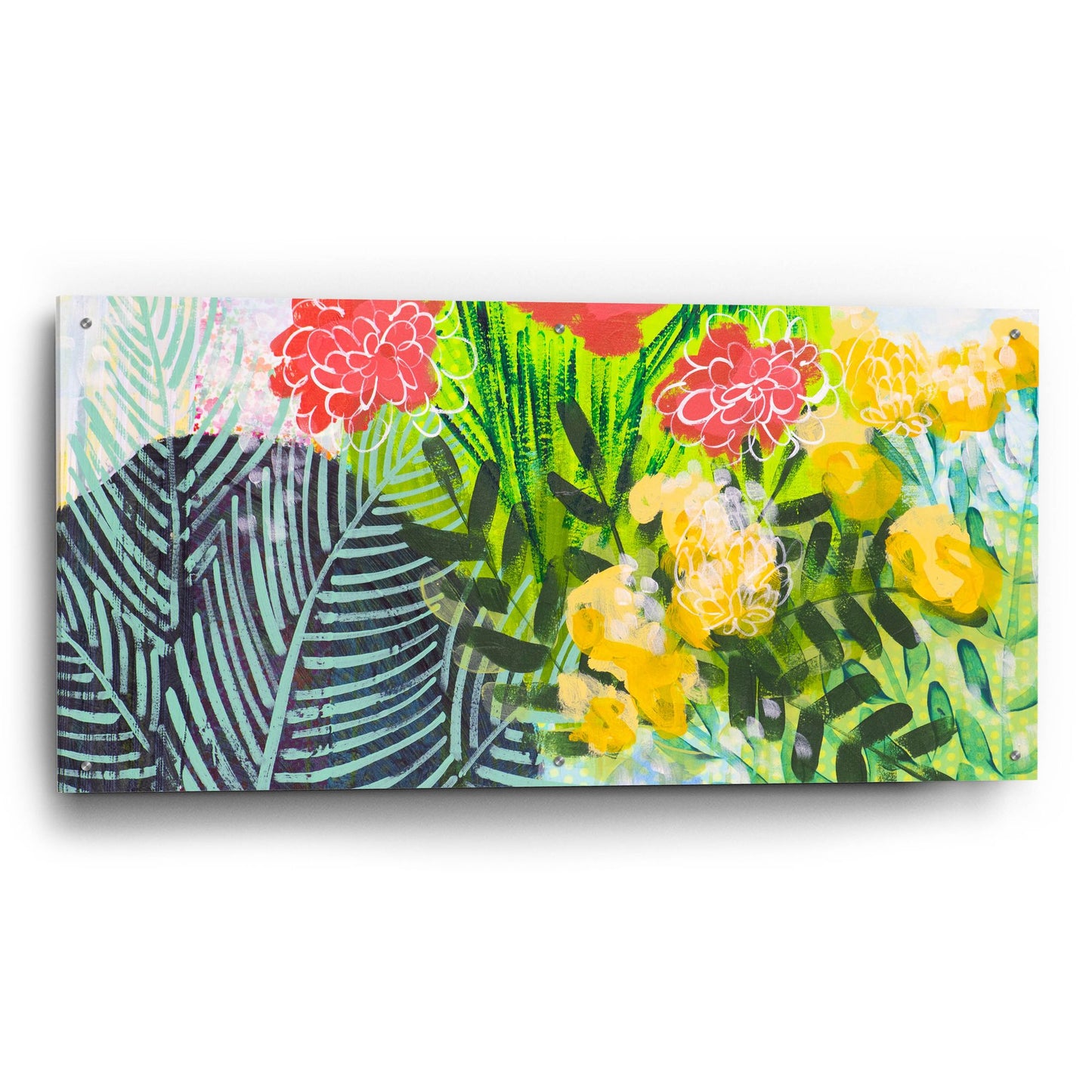 Epic Art 'Tropical Spring' by Shelley Hampe, Acrylic Glass Wall Art,48x24