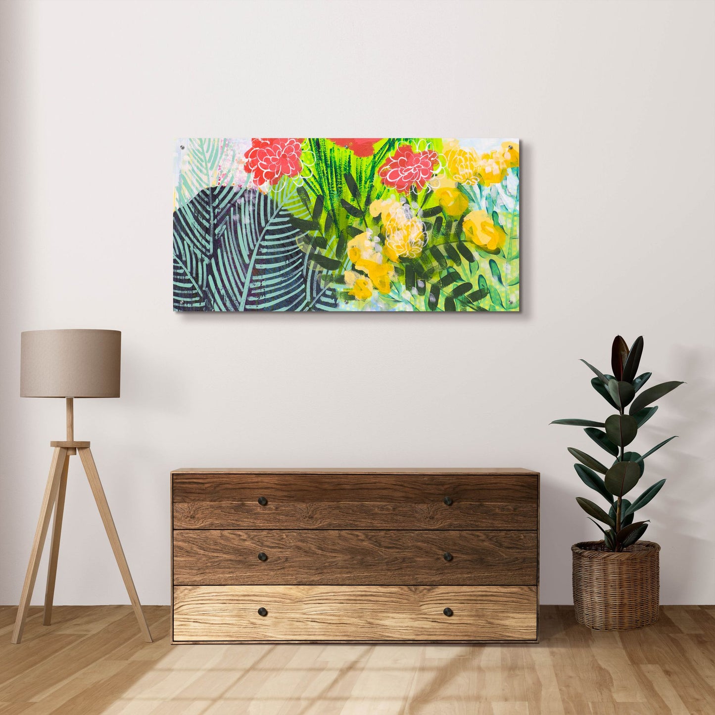 Epic Art 'Tropical Spring' by Shelley Hampe, Acrylic Glass Wall Art,48x24