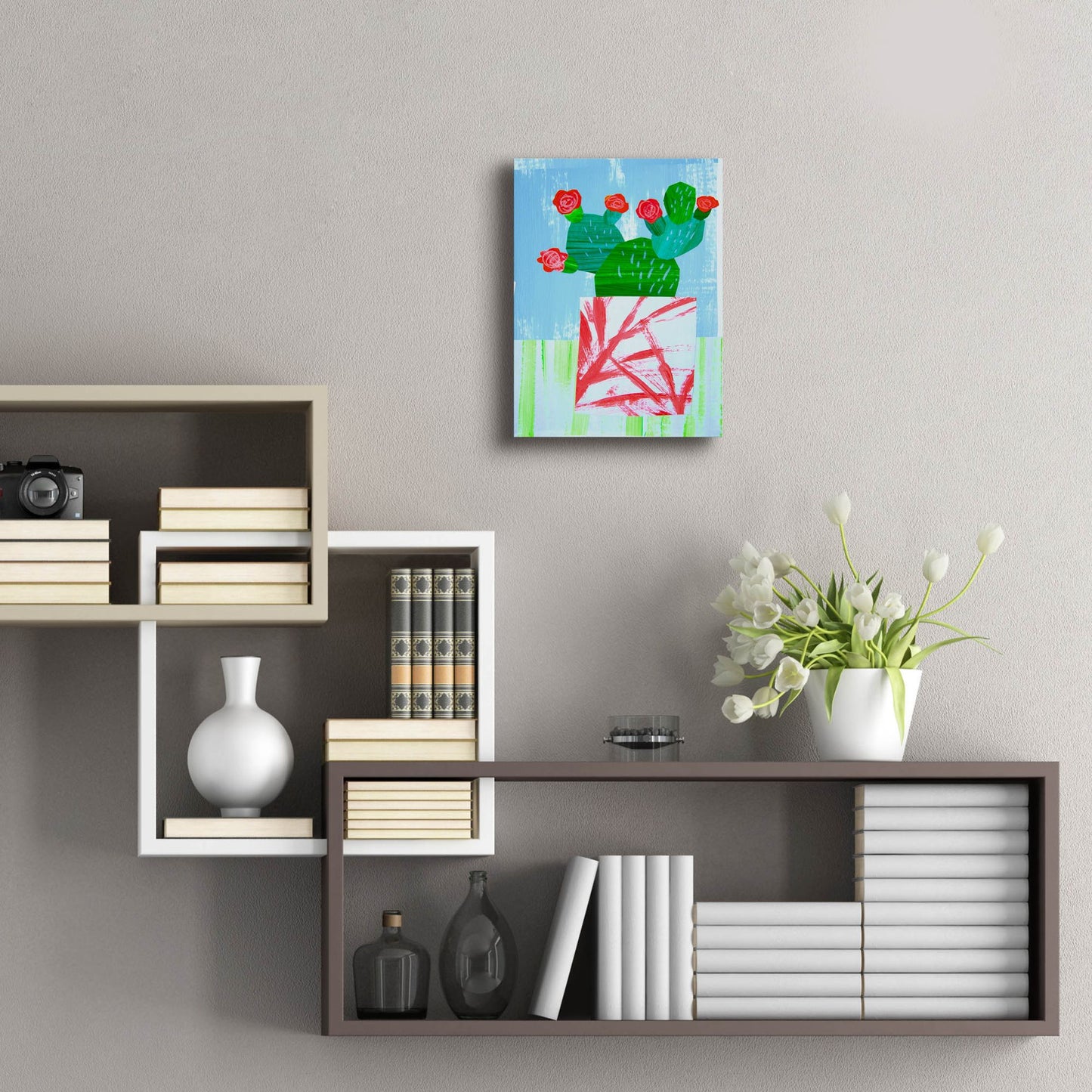 Epic Art 'Tropical Cactus Still Life I' by Shelley Hampe, Acrylic Glass Wall Art,12x16