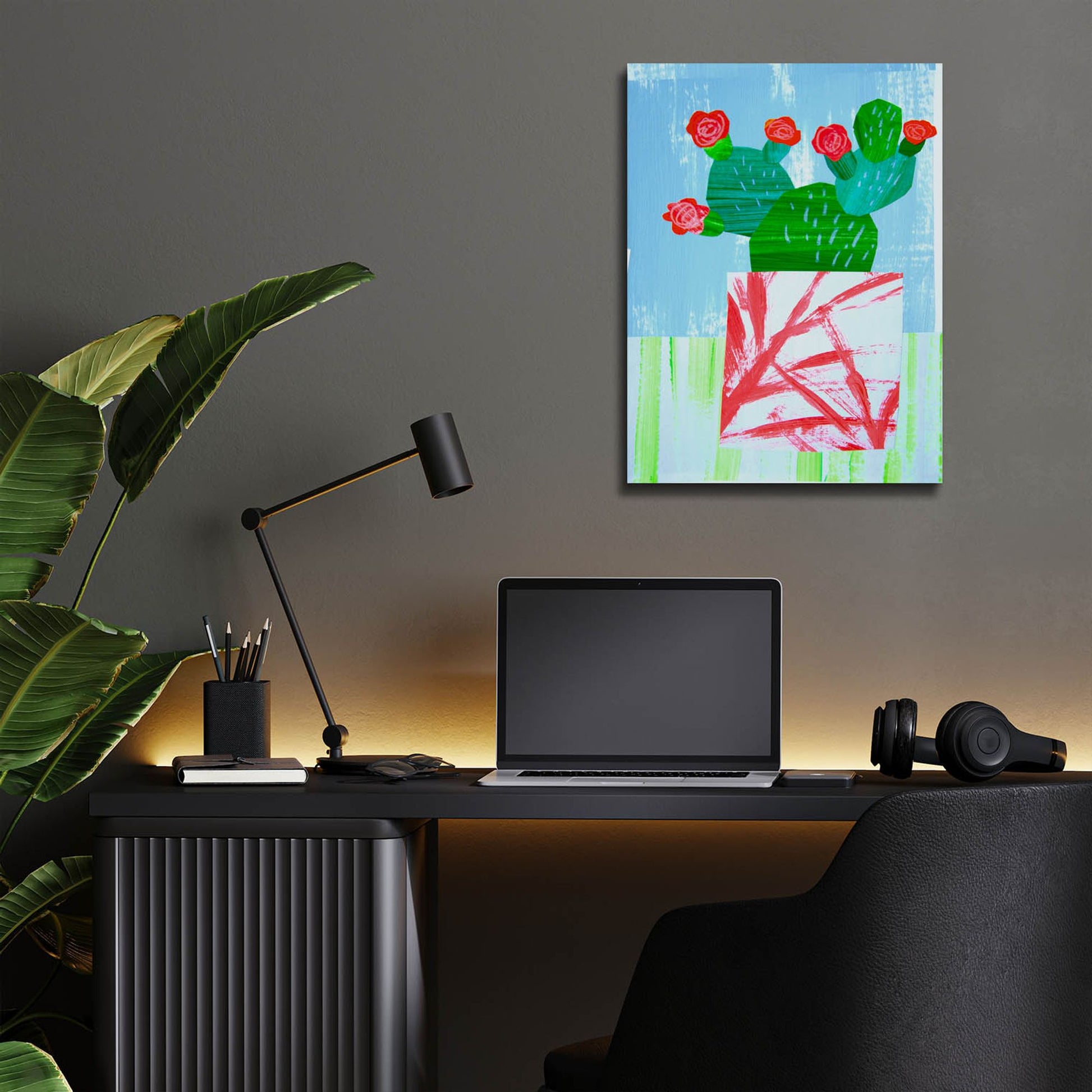 Epic Art 'Tropical Cactus Still Life I' by Shelley Hampe, Acrylic Glass Wall Art,12x16