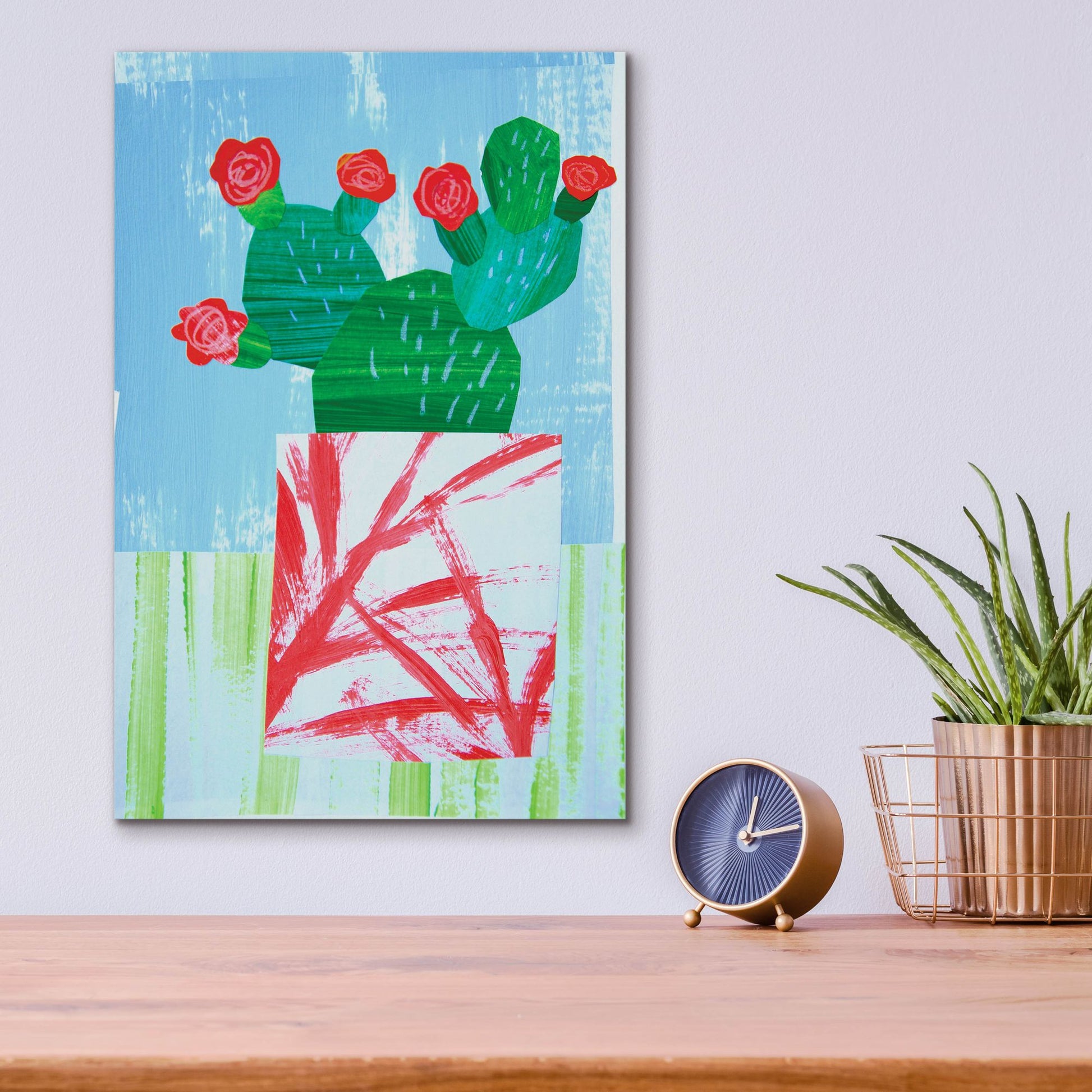 Epic Art 'Tropical Cactus Still Life I' by Shelley Hampe, Acrylic Glass Wall Art,12x16