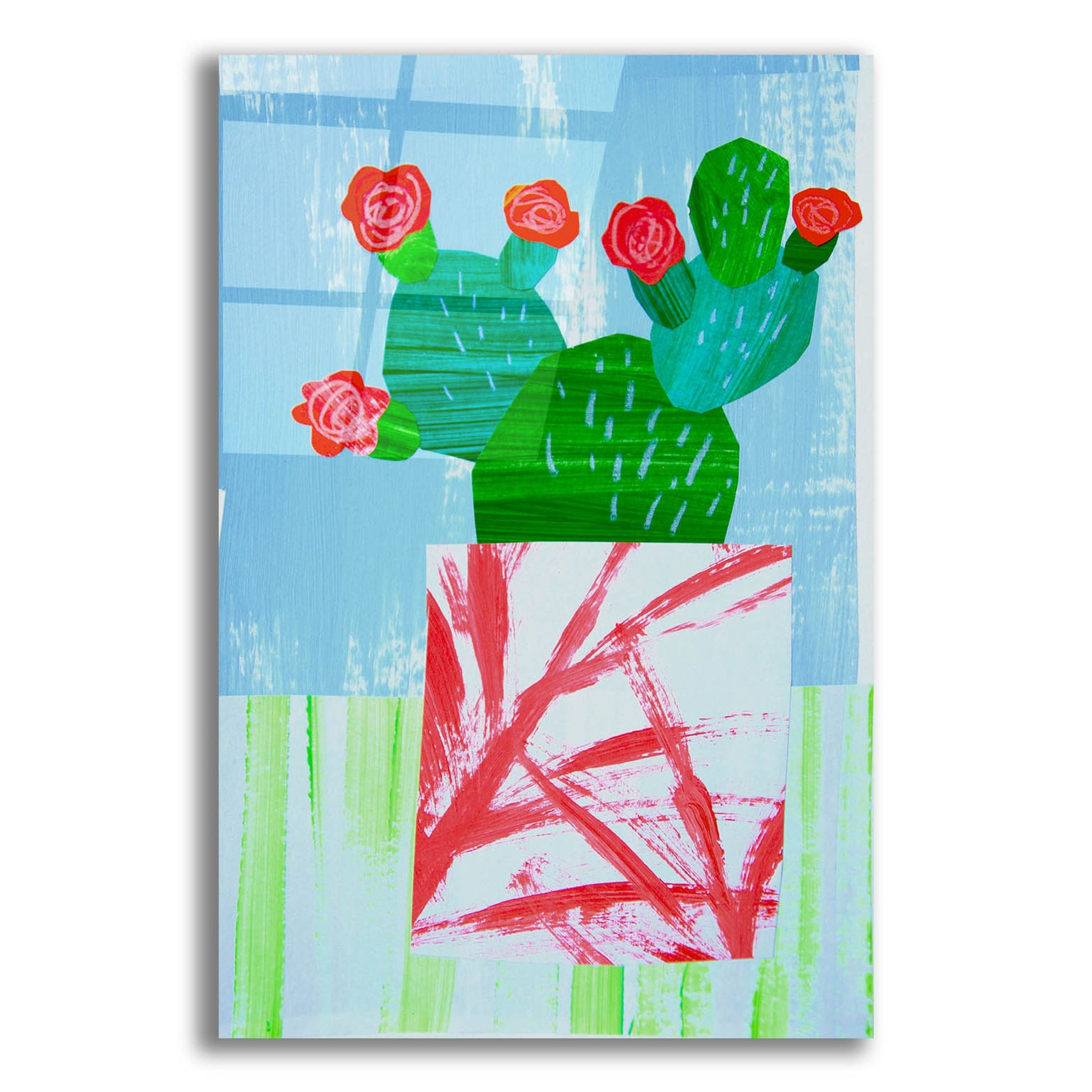 Epic Art 'Tropical Cactus Still Life I' by Shelley Hampe, Acrylic Glass Wall Art,12x16