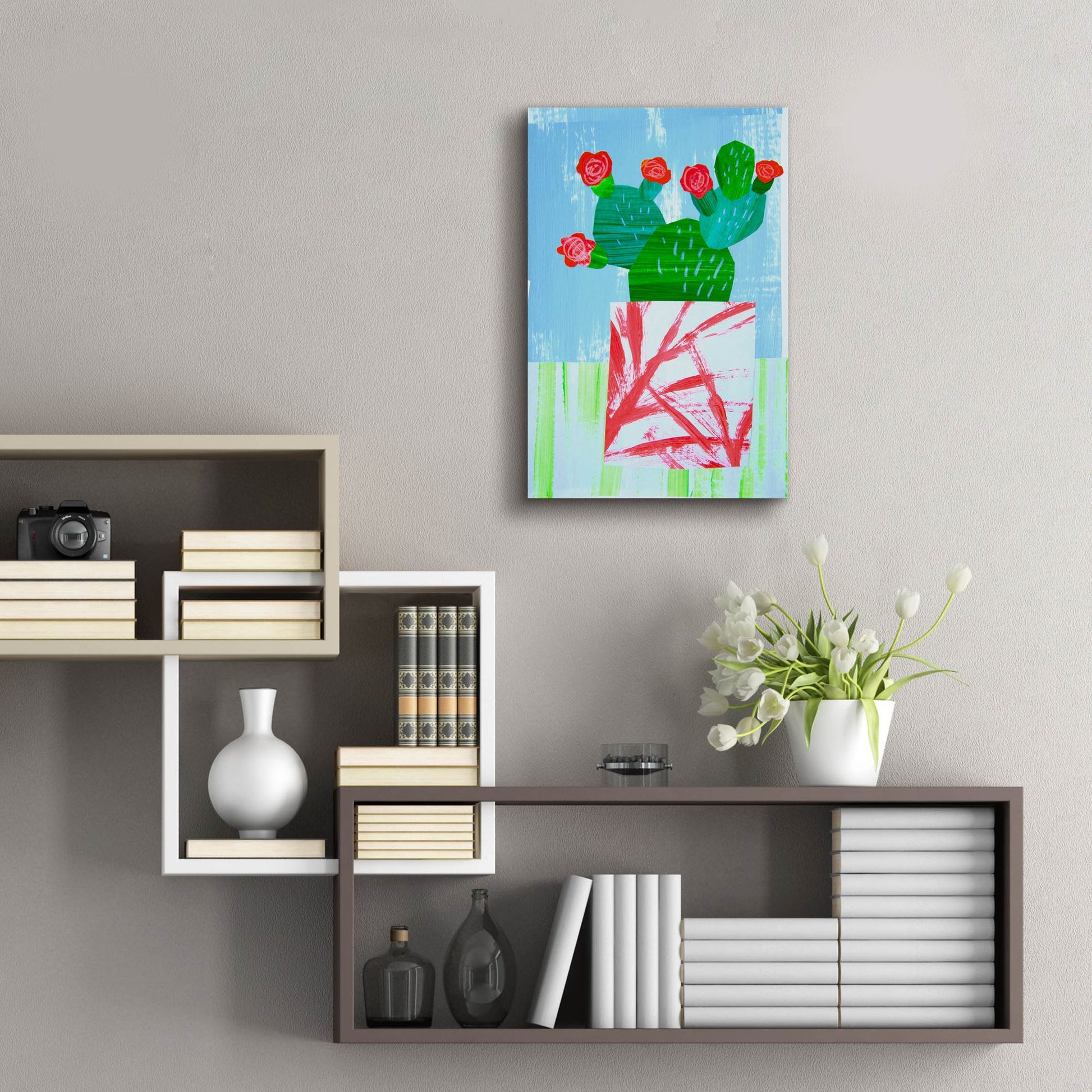 Epic Art 'Tropical Cactus Still Life I' by Shelley Hampe, Acrylic Glass Wall Art,16x24