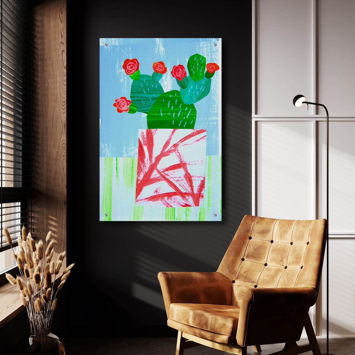 Epic Art 'Tropical Cactus Still Life I' by Shelley Hampe, Acrylic Glass Wall Art,24x36