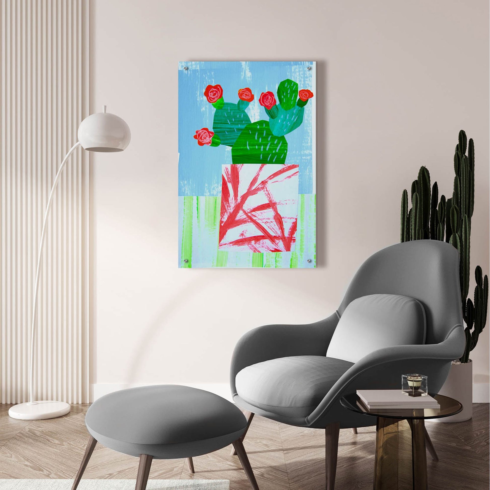 Epic Art 'Tropical Cactus Still Life I' by Shelley Hampe, Acrylic Glass Wall Art,24x36