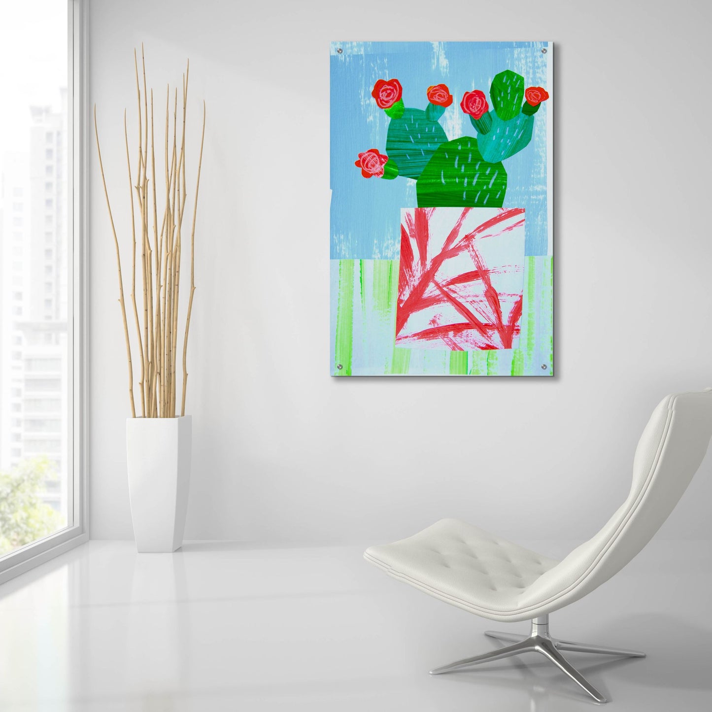 Epic Art 'Tropical Cactus Still Life I' by Shelley Hampe, Acrylic Glass Wall Art,24x36