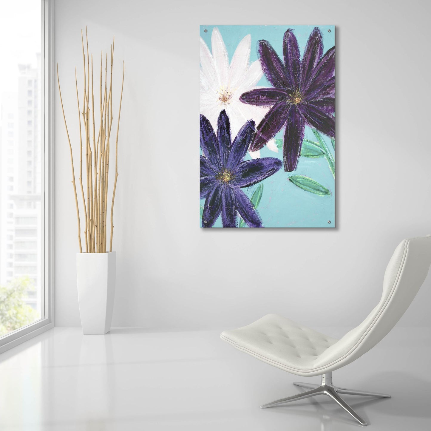 Epic Art 'Muted Indigo Bliss' by Shelley Hampe, Acrylic Glass Wall Art,24x36