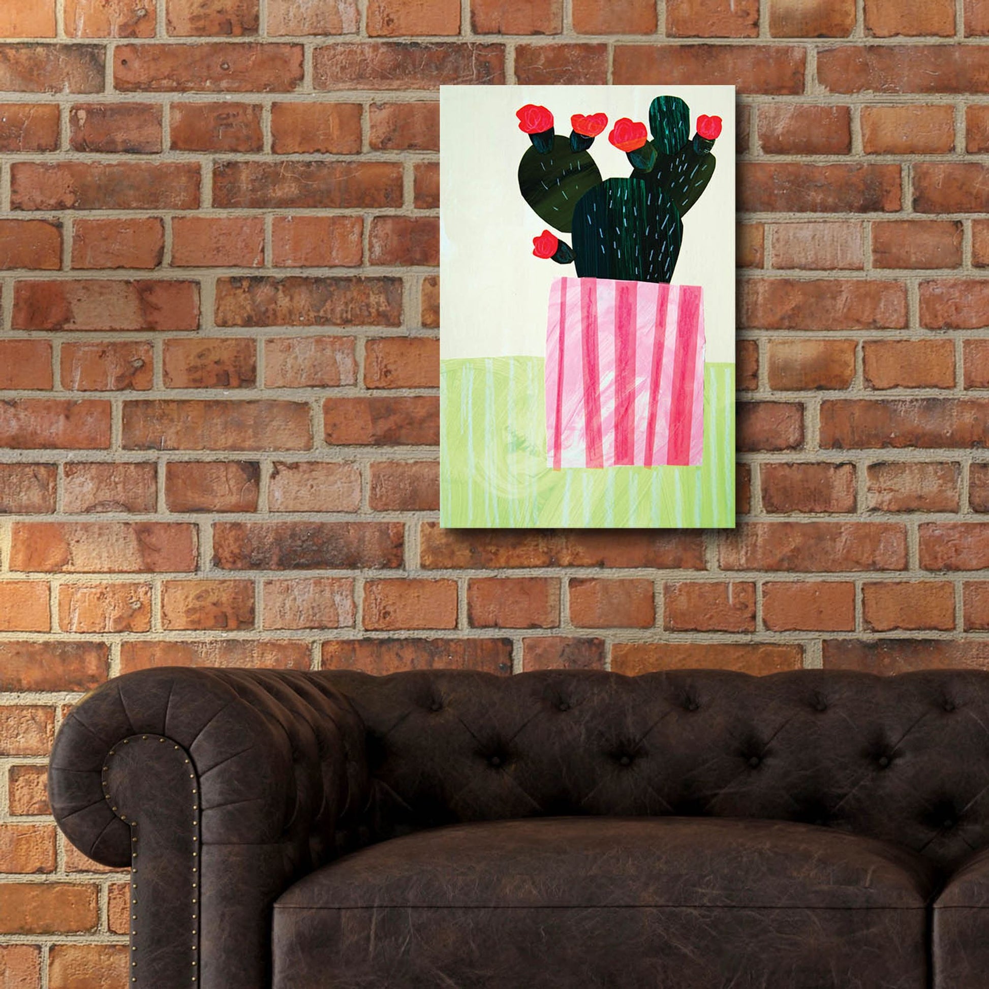 Epic Art 'Emerald Cactus I' by Shelley Hampe, Acrylic Glass Wall Art,16x24