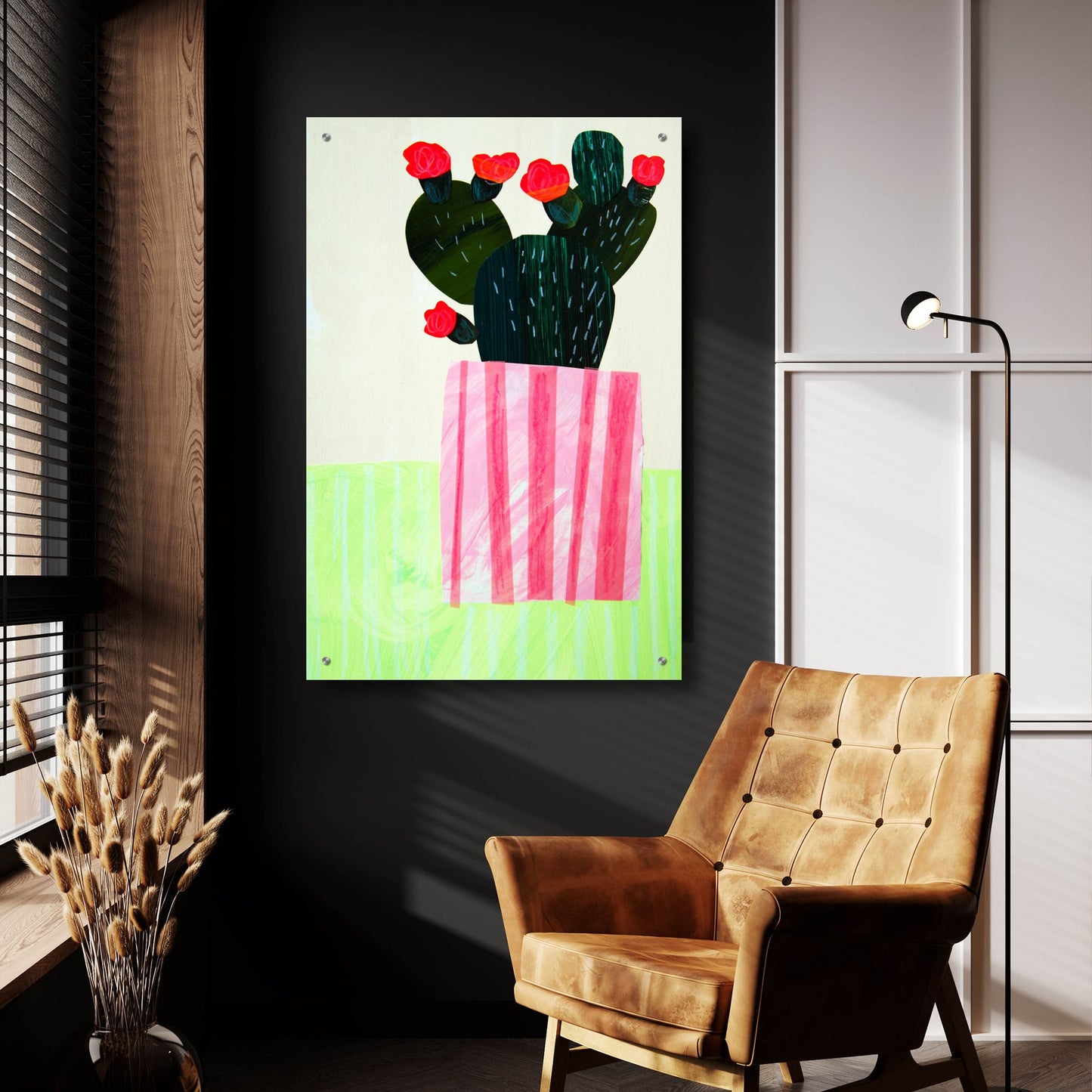 Epic Art 'Emerald Cactus I' by Shelley Hampe, Acrylic Glass Wall Art,24x36