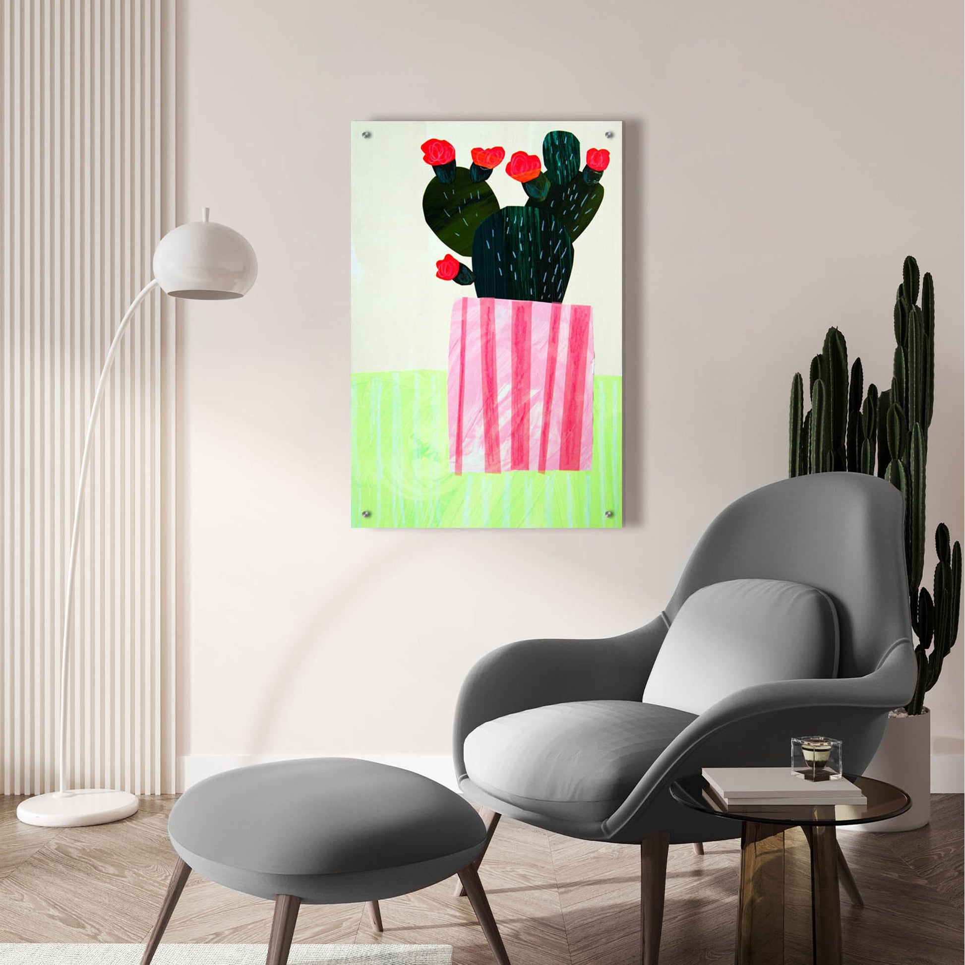 Epic Art 'Emerald Cactus I' by Shelley Hampe, Acrylic Glass Wall Art,24x36