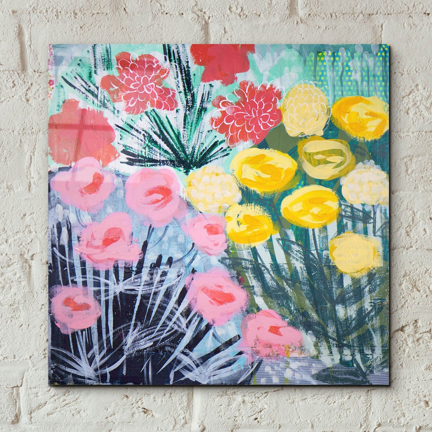 Epic Art 'Garden Excitment' by Shelley Hampe, Acrylic Glass Wall Art,12x12